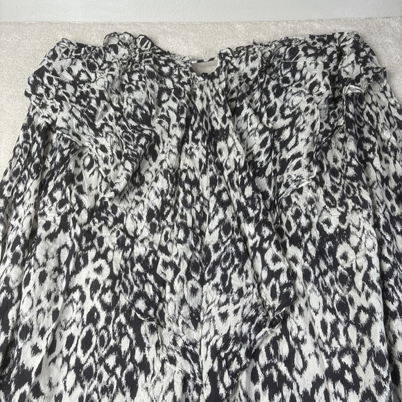 Anthropologie Strappy Midi Dress Women's XL Black White Animal Print Oversized - Picture 12 of 16